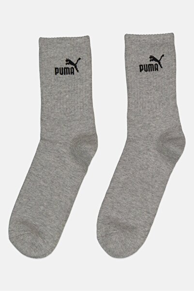 Puma Men 1 Pair Brand Logo Outdoor Socks, Grey