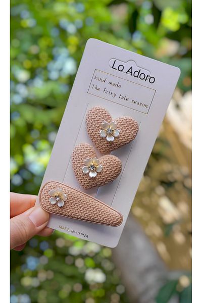 LO ADORO 3Pcs Heart Buckle Girl Children Buckle Women Hair Accessorie Kilisp Buckle Hair Az Buckle for Babies