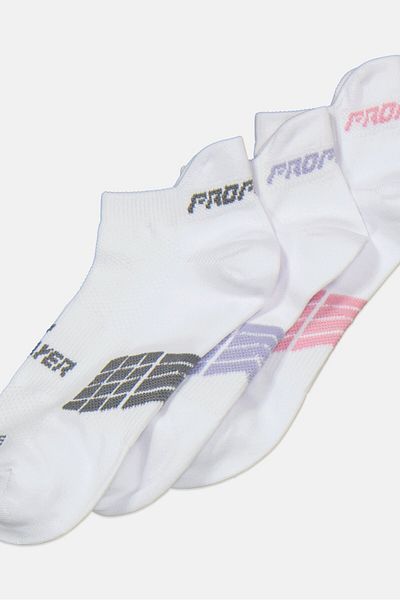 Pro Player Women 3 Pairs Brand Logo Low Cut Socks, White