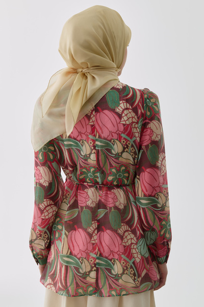 Tuğba Desenli Bluz - Pembe