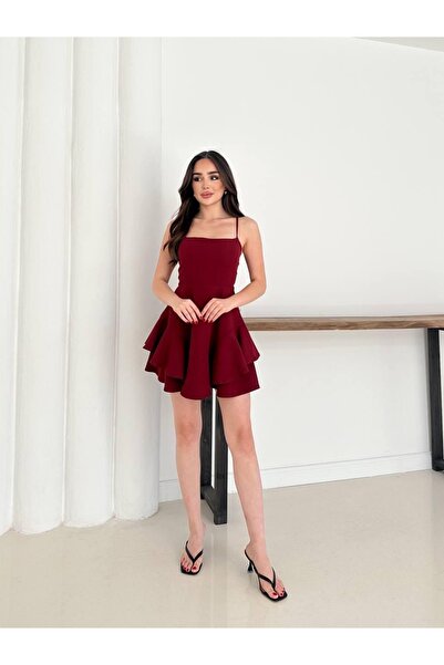 Ekim Store Askılı Korseli Fırfır Etek Elbise