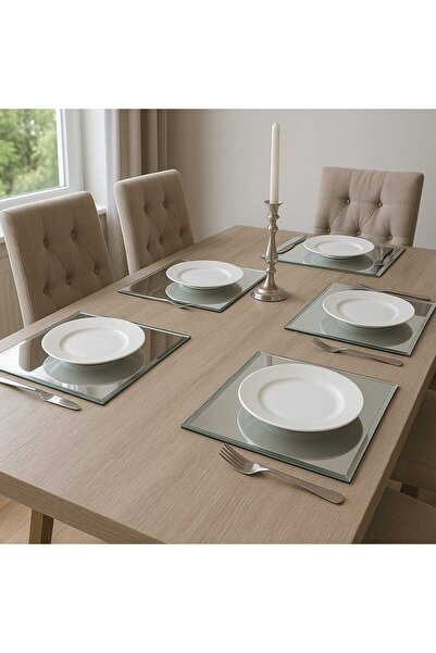 CG HOME Masa Üstü Ayna Bizoteli Ayna Aynalı Supla Kare Ayna 30X30 CM Bizoteli Ayna Şişecam Ayna