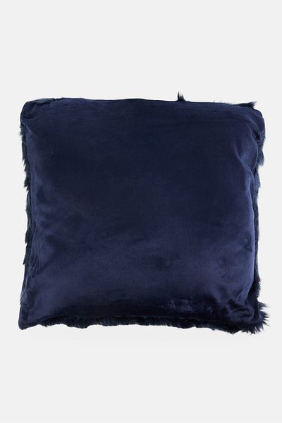 SoleVito Faux Fur Removable Cover Cushion, Navy