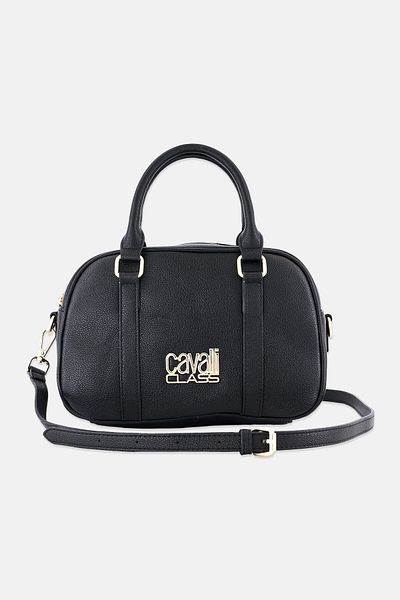 Cavalli Class Women Mariangela Brand Logo Satchel Bag, Black