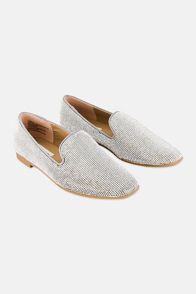 Steve Madden Women Corral-R Slip On Casual Flats, Silver