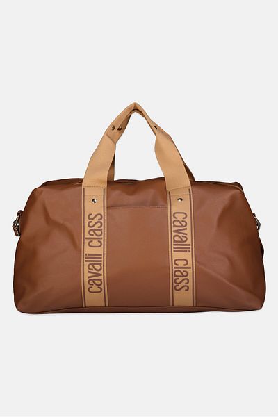 Cavalli Class Women Weekender Brand Logo Duffle Bag, Brown