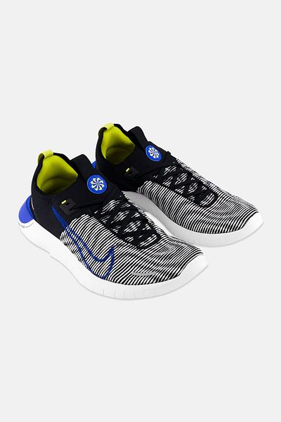 Nike Men Free Rn Flyknit Lace Up Running Shoes, Multicolor