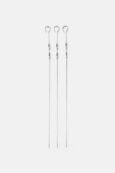 Berlinger Haus 3 Pieces Stainless Steel 2 In 1 Charcoal Skewer Set, Silver