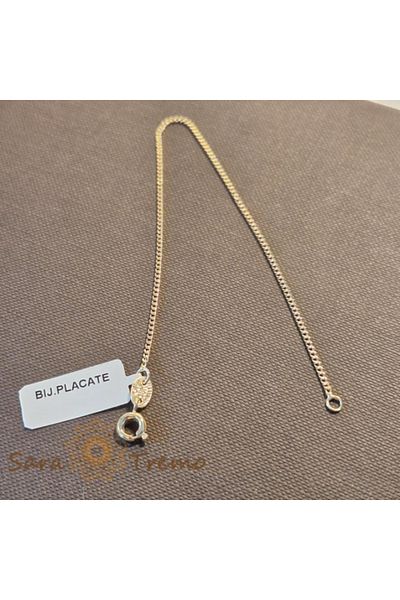 saratremo Classic Thin Unisex Bracelet Plated with 18K Gold, 18 cm
