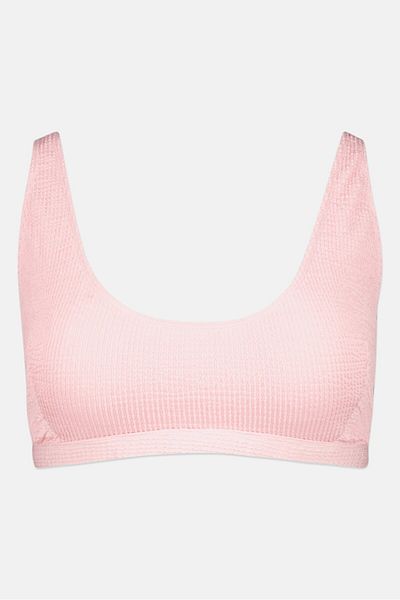 Peek & Beau Women Curve Fit Non-Padded Bikini Top, PInk