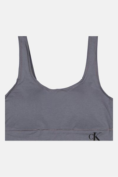Calvin Klein Women Brand Logo Padded Bralette, Grey
