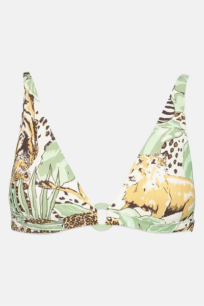 aerie Women Padded Animal Print Bikini Top, Multicolor