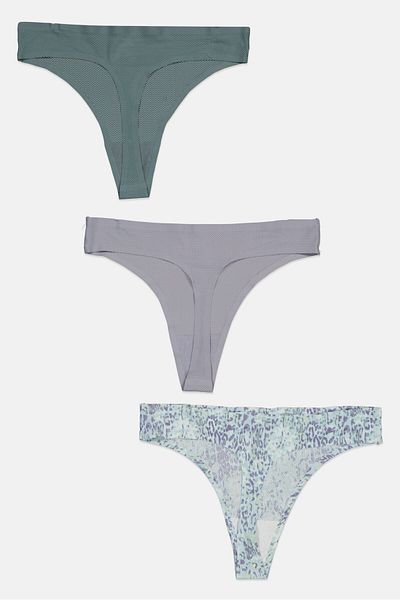 Layer 8 Women 3 Pack Allover Print Panties, Grey