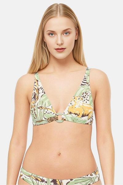 aerie Women Padded Animal Print Bikini Top, Multicolor