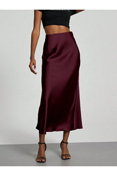 OLSAMODA FUSTA SATINĂ DE LUNGIME MEDIU PENTRU FEMEI