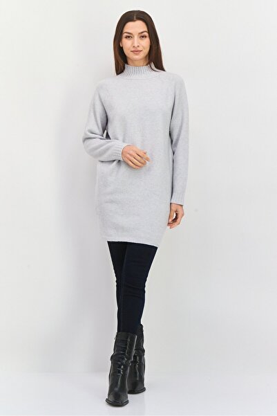 Hugo Boss Women Heather Knitted Sweater Dress, Light Grey