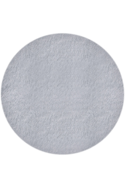 Cool Halı Gri Yuvarlak Peluş Post Halı Yıkanabilir Kaymaz Tavşan Tüyü Kürk Po...