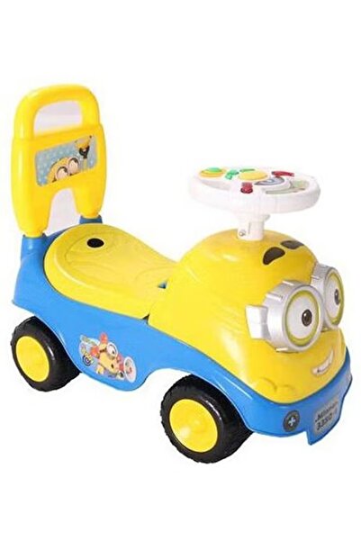 rexa سيارة مينيونز للأطفال - ٥١٫٦ × ٢٦ × ٢٣٫٤ سم - عجلة قيادة موسيقية