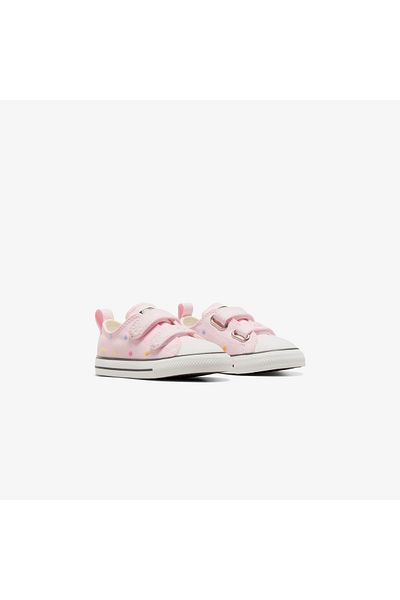 converse حذاء رياضي Chuck Taylor All Star 2V Polka Dots للأطفال باللون الوردي
