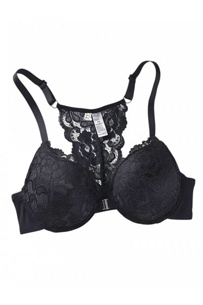 Lemila Sutien sexy cu dantelă neagră - închidere frontală și burete subțire