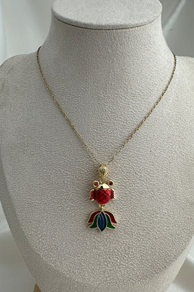 Modex Steel Gold Color Enamel Colored Fish Necklace (40cm)