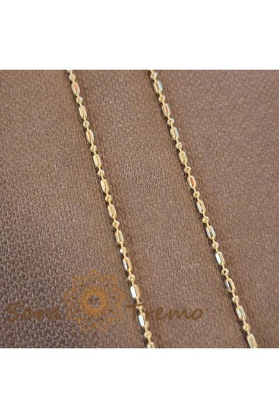 saratremo Unisex Fine Chain Plated with 18K Gold, Barrel Link Model