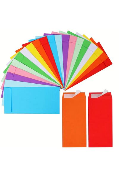 saratremo Plic de hârtie cu bandă autoadezivă 17x8 cm – Diverse culori
