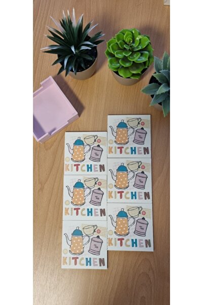 SERAMİKCİ Set of 6 Colorful Nostalgic Themed Coasters |   Water Resistant – Non-Slip Base – Decorative