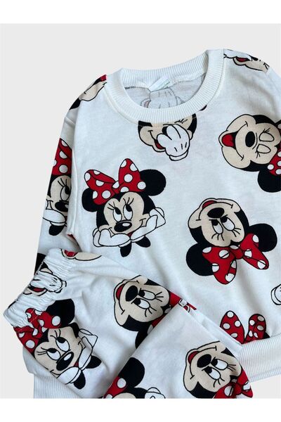 ALİŞ KİDS Dievčenská sezónna bavlnená pyžamová súprava s dlhým rukávom v bielej farbe