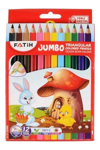 Fatih Fati̇h 12 Colors Jumbo Full Size Dry Paint