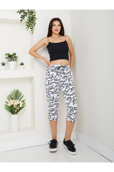 Banadamoda Women's Patterned Combed Cotton Capri