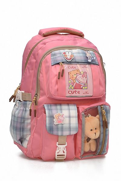 ELATAE Children's 4-Piece School Set Primary School Bag & Thermal Lunch Box & Pen Holder & Water Bottle 1395