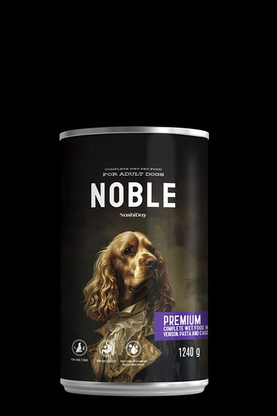 NOBLE PREMIUM HRANA UMEDA CAINI NOBLE PREMIUM VANAT, MORCOVI SI PASTA 1240 G