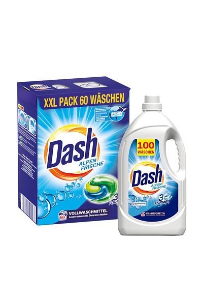 Dash Washing Set Gel 5l + Capsules 60 pcs White