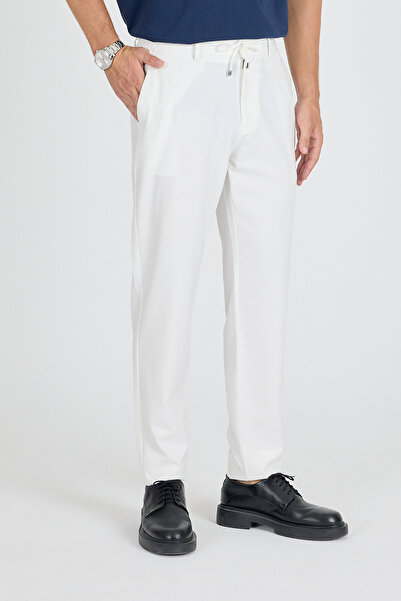 MODA Pars Brand Elastic Summer Jogger Pants White-Navy-Black Trousers Trend Pants