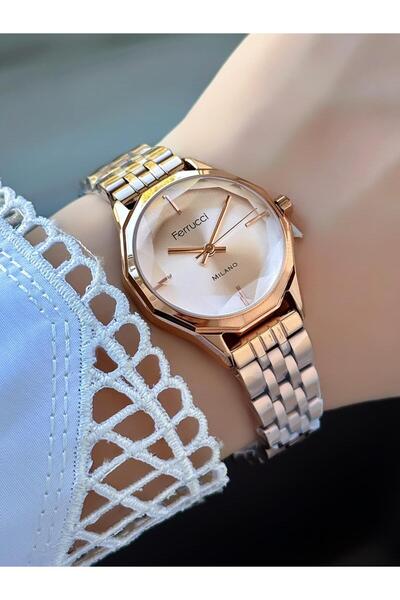 Ferrucci Milano Women's Wristwatch - Cut Glass, Metal Cord