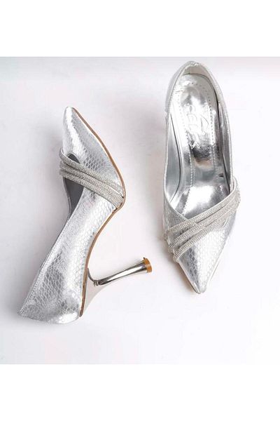 KS KADİR SARAÇ Mirror Heel Stone Band Model Evening Shoes Stiletto