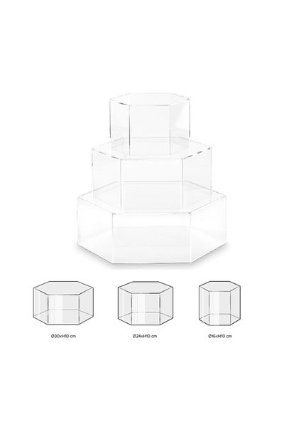 MODECOR Hexagonal cake display stand with 3 tiers