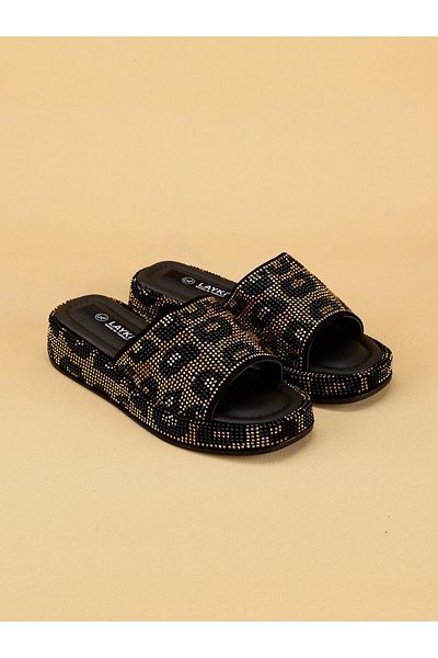 layki Sonly Anatomically Supported Orthopedic Women's Gold Slippers