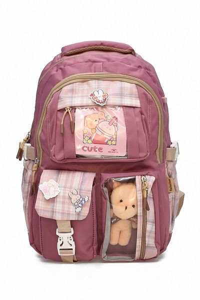 ELATAE Children's 4-Piece School Set Primary School Bag & Thermal Lunch Box & Pen Holder & Water Bottle 1395