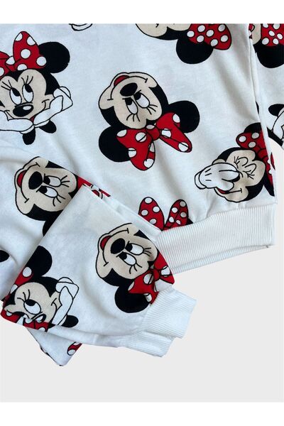 ALİŞ KİDS Dievčenská sezónna bavlnená pyžamová súprava s dlhým rukávom v bielej farbe