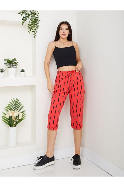 Banadamoda Women's Patterned Combed Cotton Capri