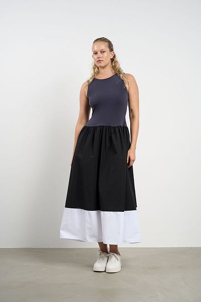 HANIQA Rochie de damă din bumbac pieptănat cu buzunare Princess Cut - 36-50 |   1027