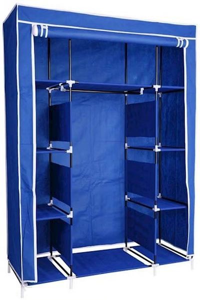 rexa Portable Wardrobe Organizer With Cover Navy Blue 92 x 45cm