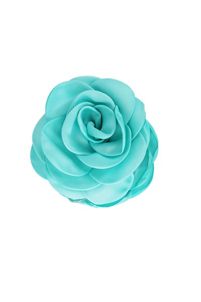 Roberta Lorenz Women's Turquoise Satin Rose Latch Buckle 10 cm
