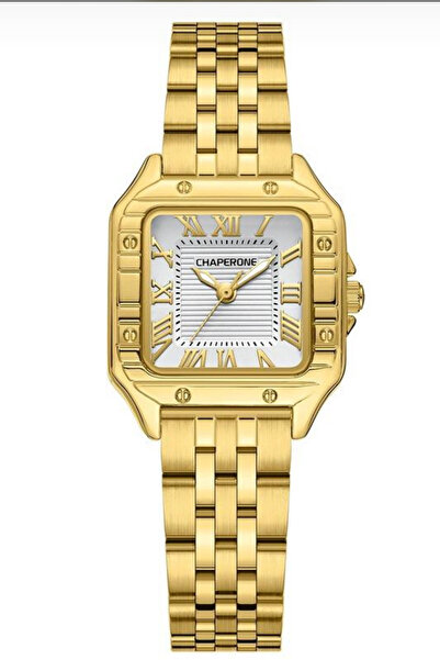 Chaperone Gümüş Renk Roma Rakamlı Kare Orjinal Kadın Kol Saati + BİLEKLİK