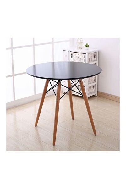 rexa طاولة طعام خشبية - أسود/بيج - 80×80×76 سم - طاولة مربعة عصرية للمنزل أو ...