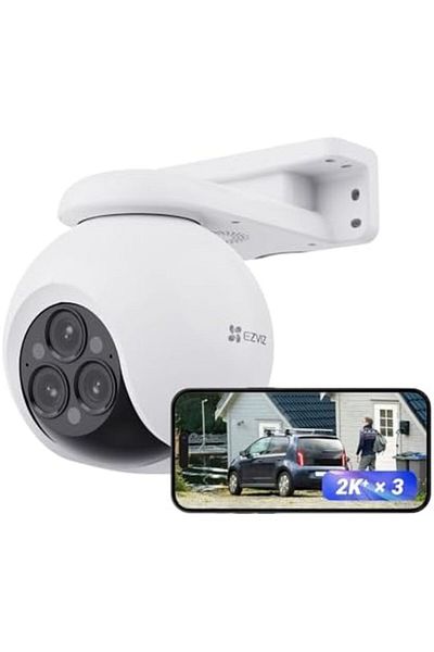 EZVIZ 12MP Triple Lens Outdoor Wifi Camera, 3×2K+ 360° Security Outdoor Camera Wireless