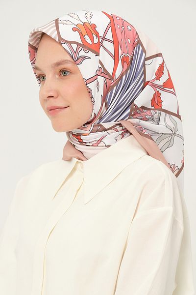 Madame Polo Ψηφιακό Φουλάρι Twil Πολύχρωμο 90x90 cm Αντιολισθητικό ύφασμα