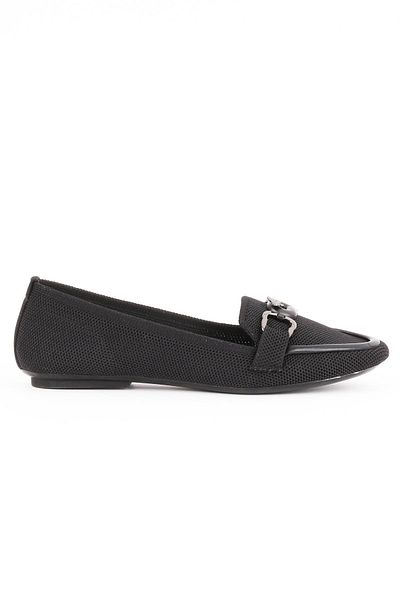 Paris Shoes Women's Black Knitwear Casual Ballerinas - Flexira